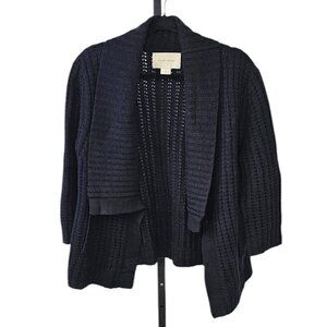 Brochu Walker Womens Wool Cashmere 3/4 Sleeve Knit Cardigan Size Small Open